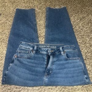 American Eagle Women’s Stretch Mom Denim Blue Jeans Size 10 Short